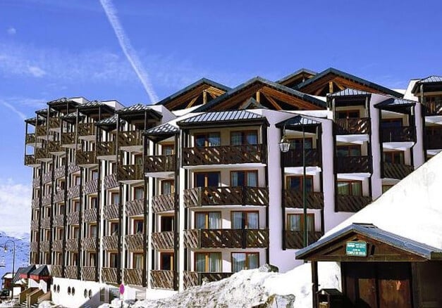 Exterior of Le Tikal Residence by winter in Val Thorens